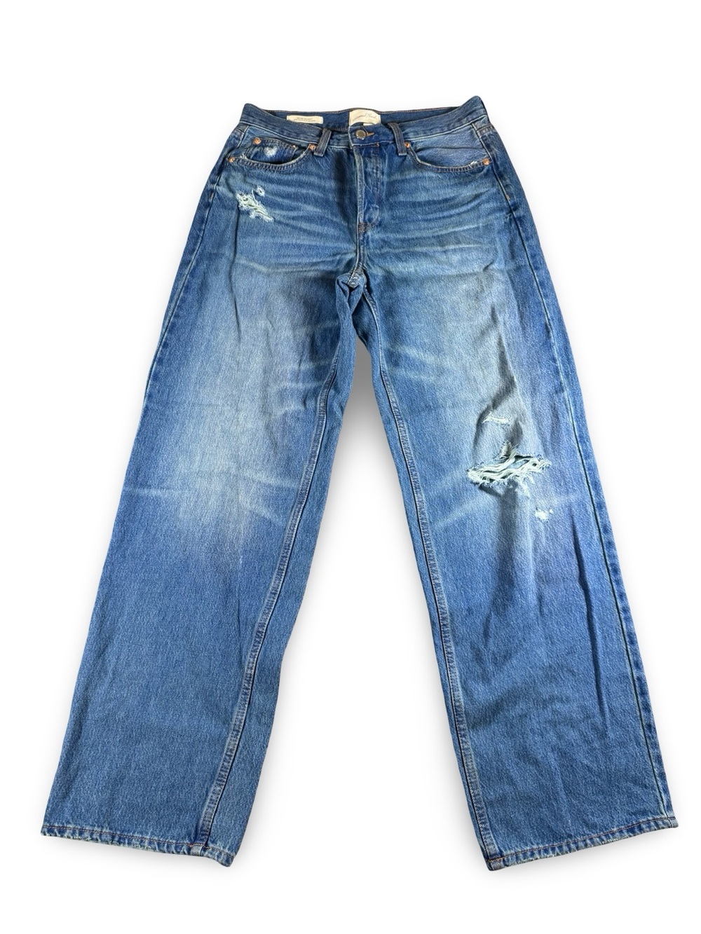 Universal Thread Jeans Size 6 Women's Mid Rise 90s Baggy Dark Wash Distressed